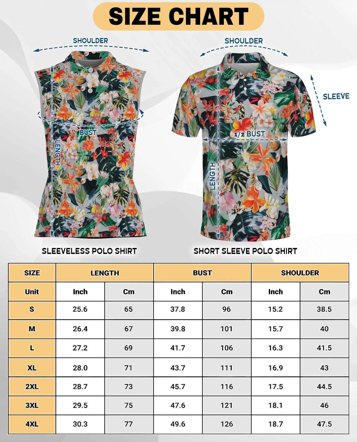 Flower Ephemera Sleeveless Polo Shirt for Women | Netecom