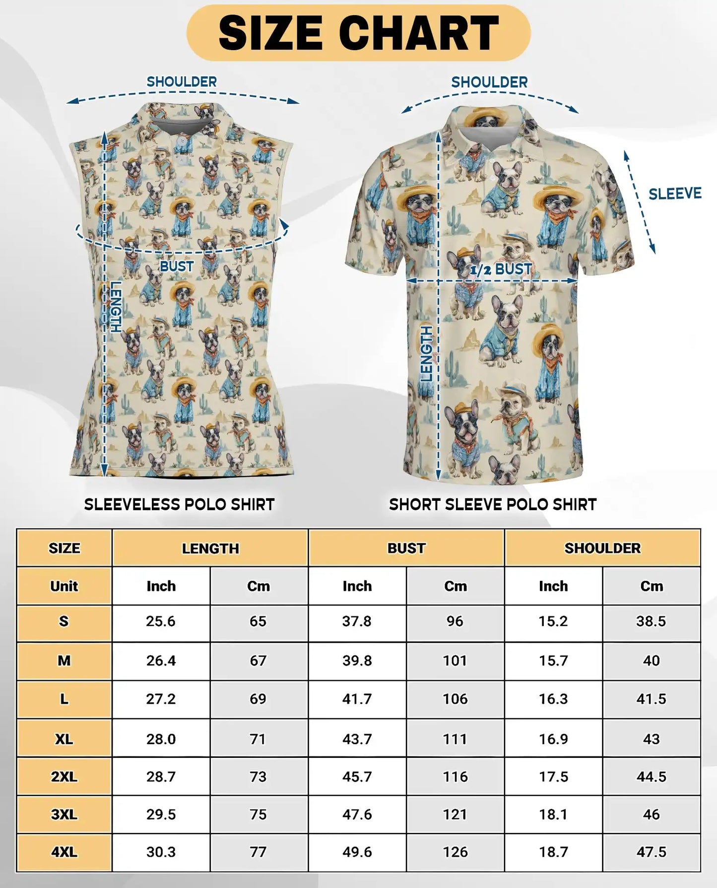 Cowboy French Bulldogs Sleeveless Polo Shirt for Women | Netecom