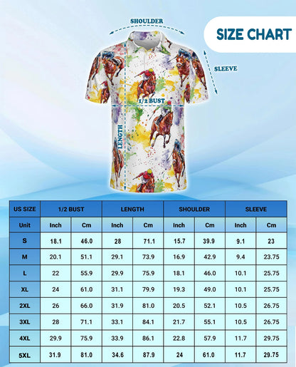 Horse Racing Pattern Polo Shirt for Men – Equestrian Sport Style | Netecom