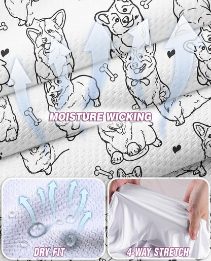 Corgi Pattern Sleeveless Polo Shirt for Women | Netecom