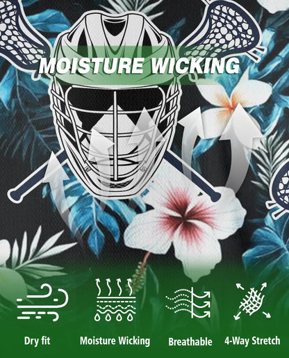 Tropical Lacrosse 3D Polo Shirt for Men – Floral Island Sports Style | Netecom
