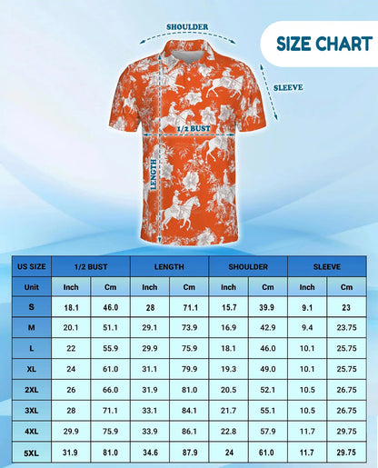 Cowboy Horse Hawaiian 3D Polo Shirt | Netecom