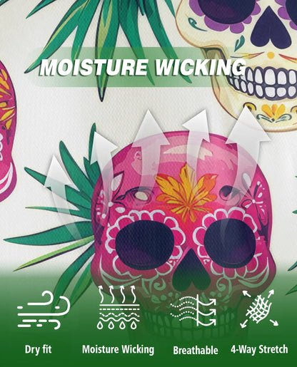 Sugar Skull Polo Shirt – Tropical Floral Print | Netecom