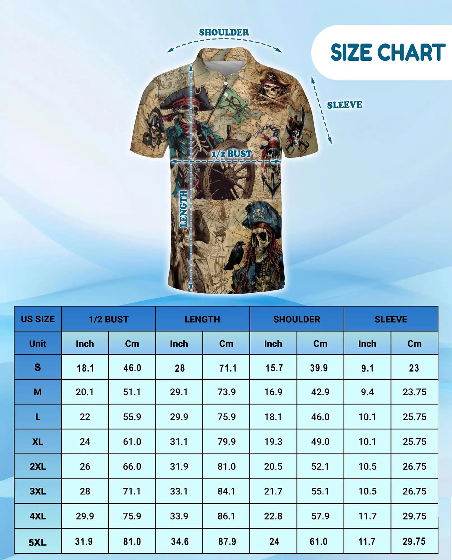 Pirate Skeleton Adventure Polo Shirt for Men – Skull Pirate Design | Netecom