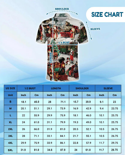 Santa Christmas Train Polo Shirt – Vintage Holiday Shirt | Netecom