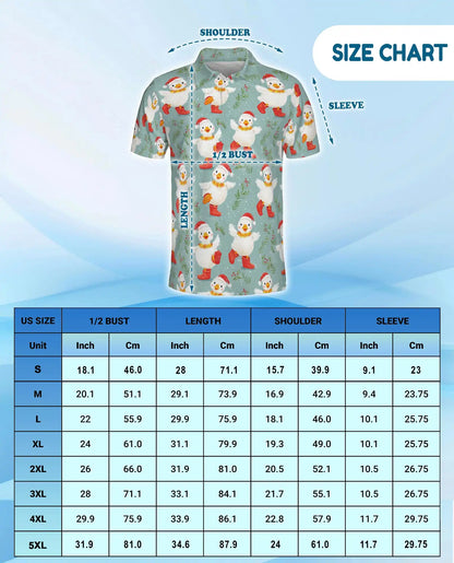 Christmas Duck Polo Shirt - Cute Holiday Winter Style | Netecom