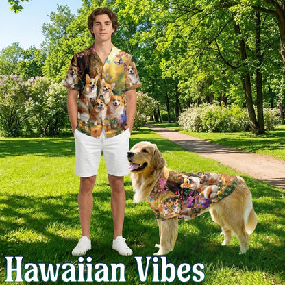 Netecom Life Is Better With Cute Corgi Dog Hawaiian Shirt, Aloha Summer Shirt, Corgi Dog Print Casual Outfit, Beach Vacation Wear