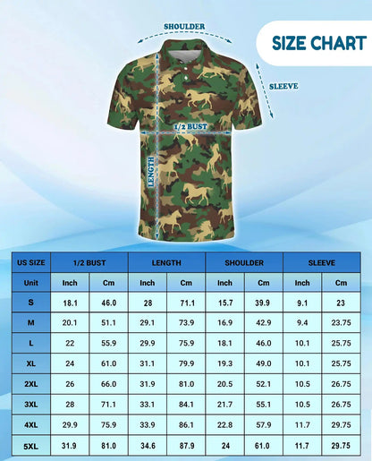 Camouflage Horse Polo Shirt – Military Camo Print | Netecom
