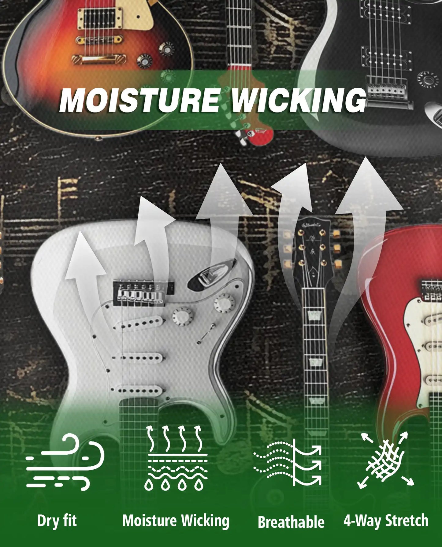 Electric Guitar Hawaiian Polo Shirt | Rock Music Guitar Pattern Shirt | Netecom