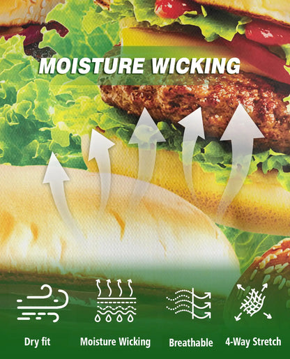 Funny Burger Food 3D Polo Shirt for Men – Fast Food Lover Style | Netecom