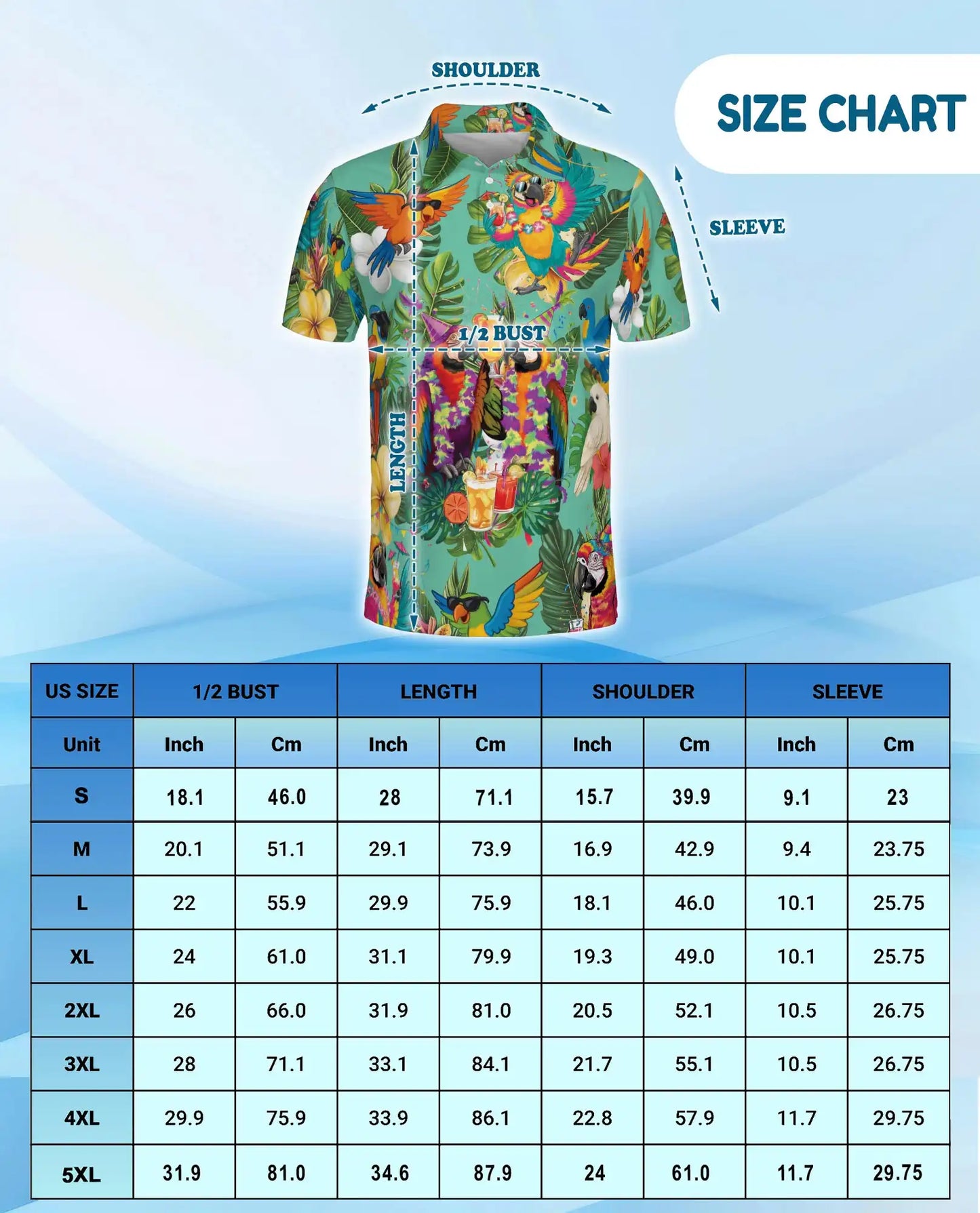 Party Parrot Polo Shirt for Men – Tropical Vacation Style | Netecom