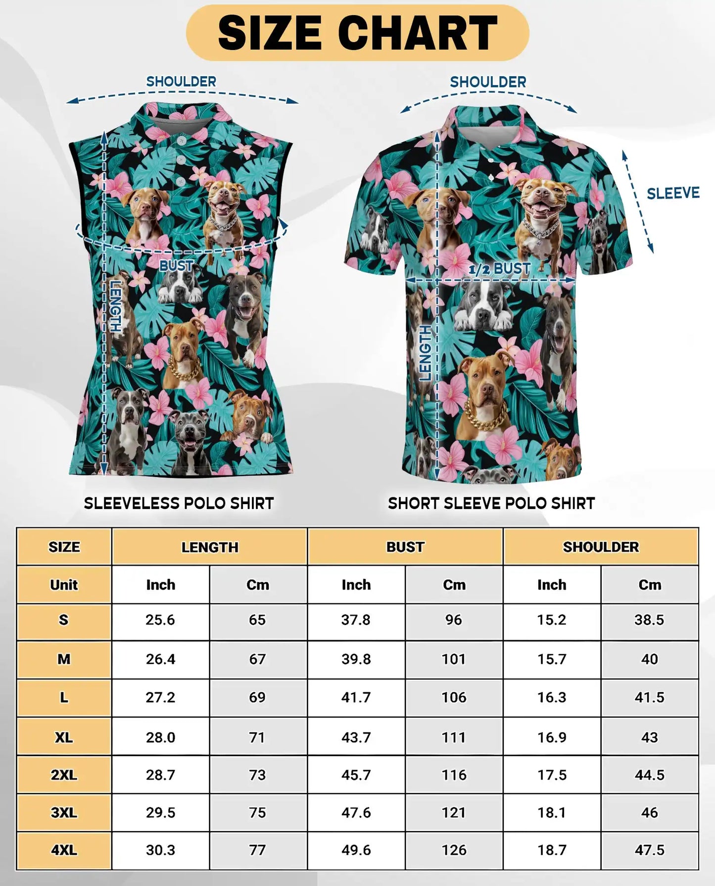 Tropical Pitbull Sleeveless Polo Shirt for Women – Cute Dog Summer Style | Netecom