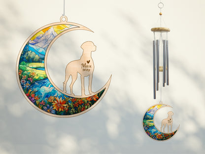 Netecom Vizsla Dog Wind Chimes Memorial, Personalized Pet Memorial Wind Chimes for Dog Suncatcher, Dog Loss Memorial Ornament, Loss of Pet Sympathy Gift, Remembrance Windchime Outside Garden Decor