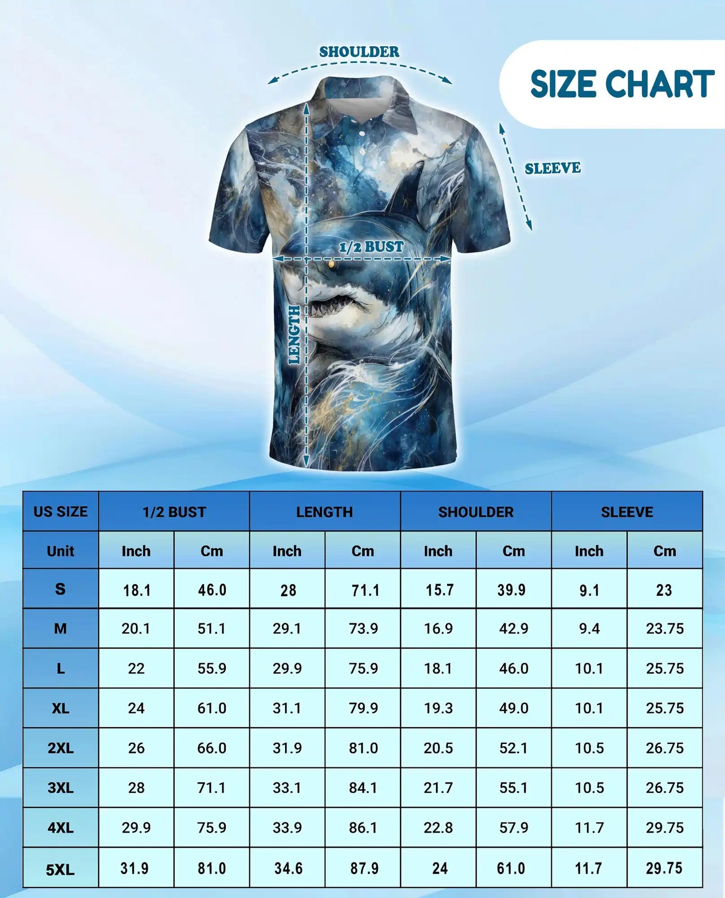 Shark Ocean Adventure Polo Shirt for Men – Dynamic Marine Design | Netecom