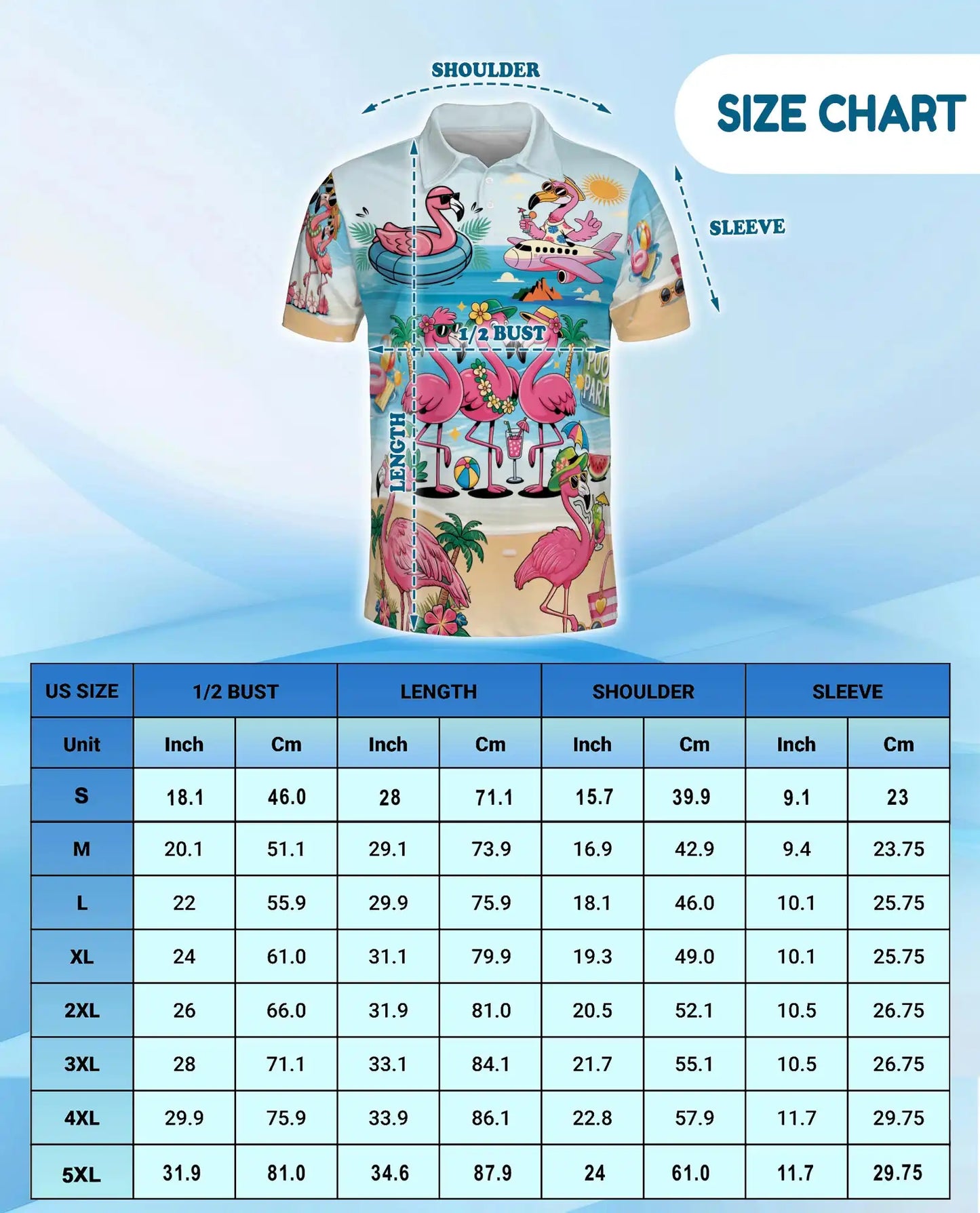 Flamingo Pool Party Polo Shirt for Men - Print Flamingo Party Shirt | Netecom