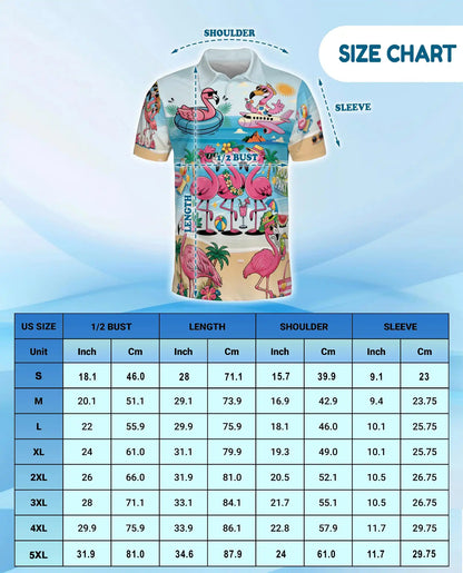 Flamingo Pool Party Polo Shirt for Men - Print Flamingo Party Shirt | Netecom