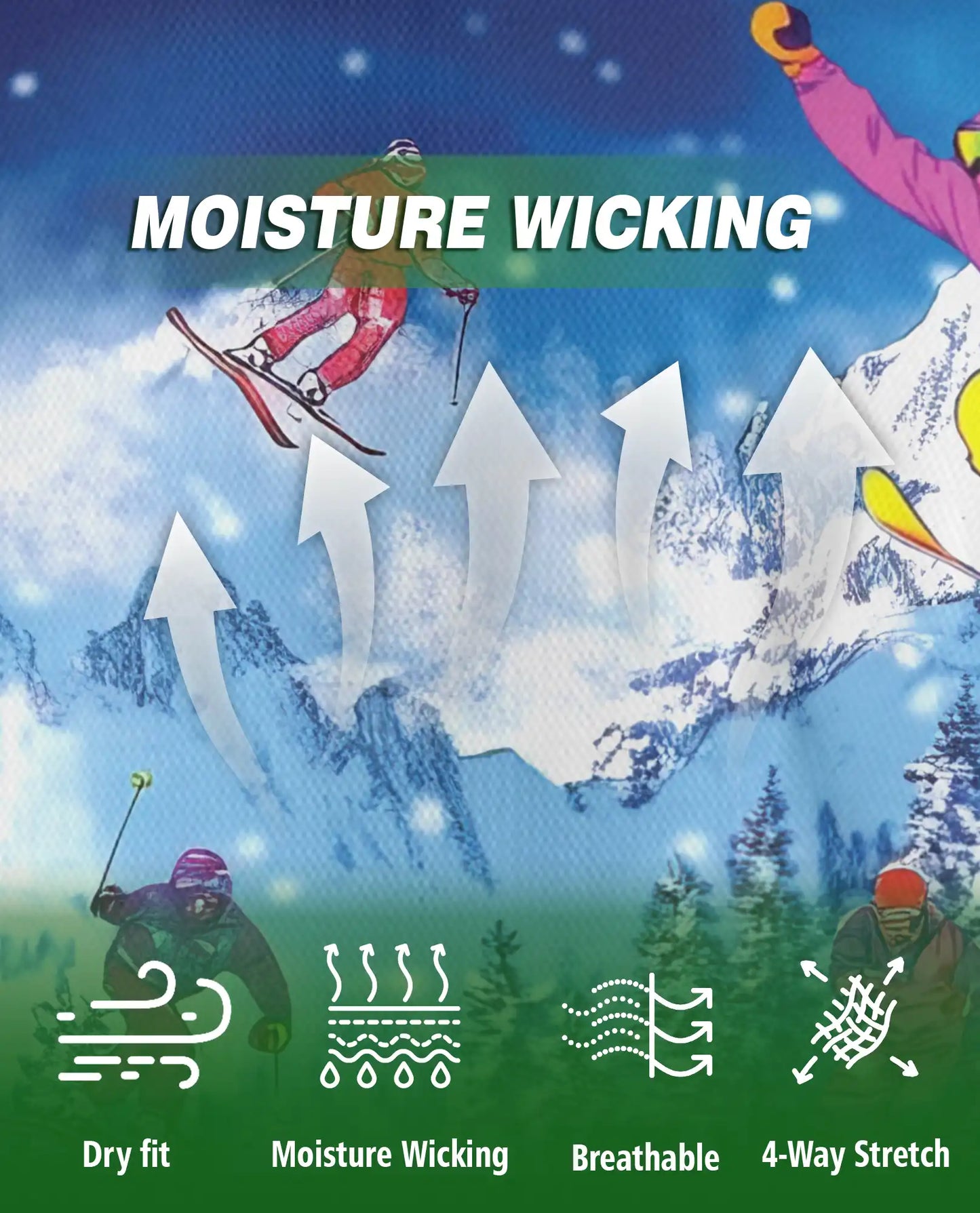 Colorful Skiing 3D Polo Shirt for Men – Winter Mountain Sports Style | Netecom