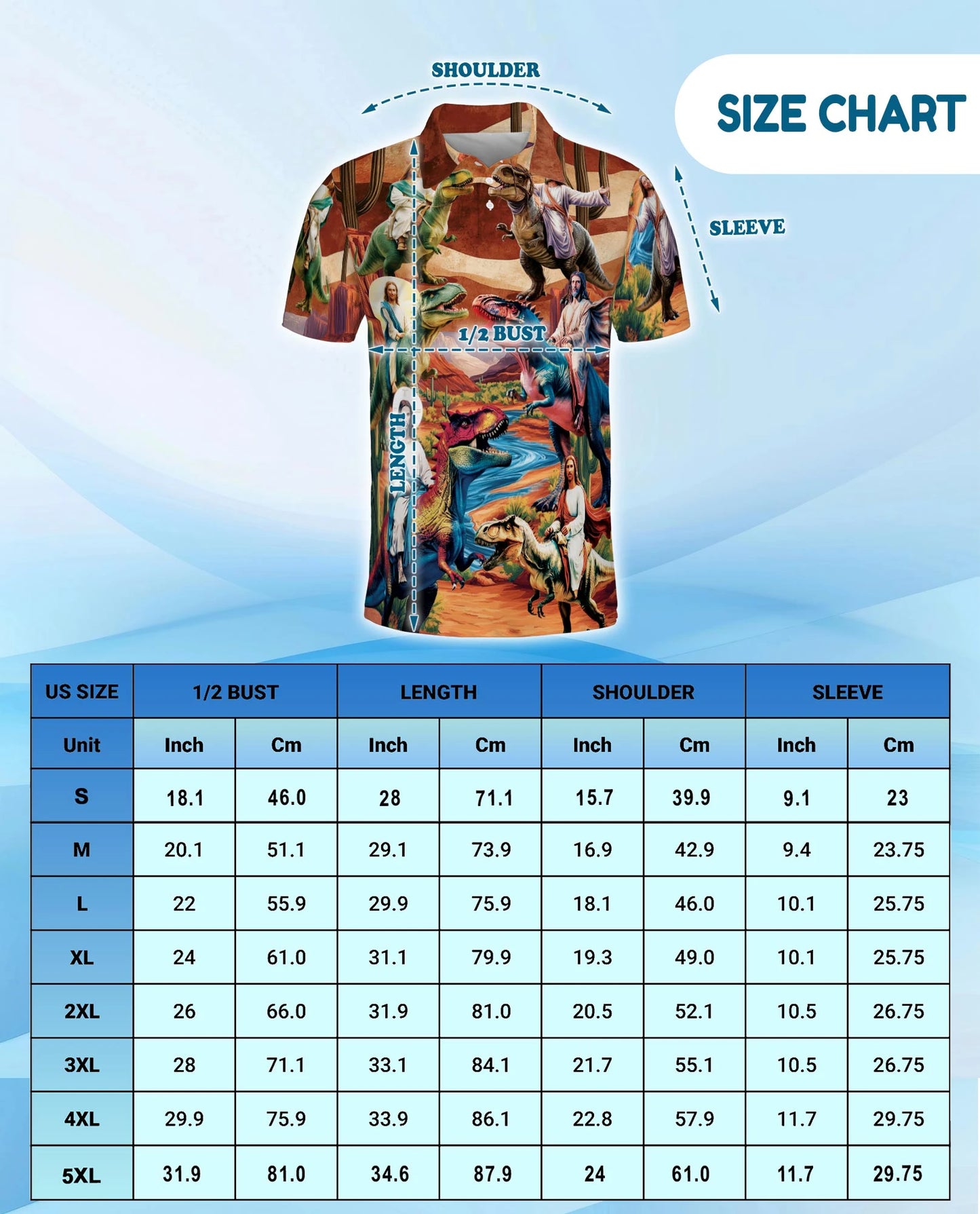Jesus Riding Dinosaur Polo Shirt for Men – Funny Faith Fantasy Style | Netecom
