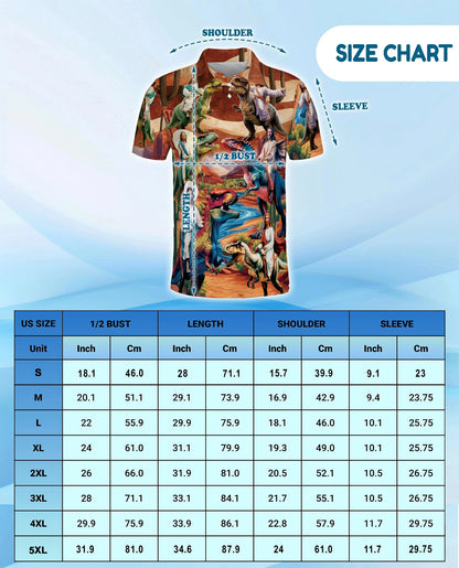 Jesus Riding Dinosaur Polo Shirt for Men – Funny Faith Fantasy Style | Netecom