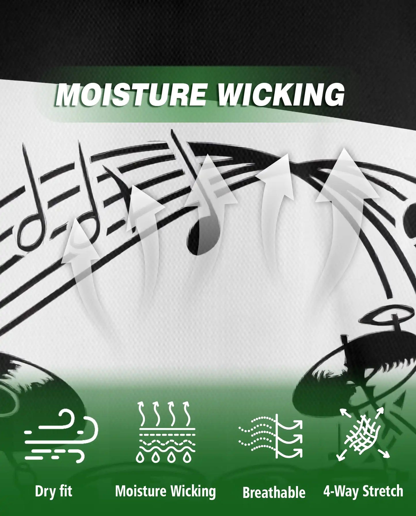 Drum Music 3D Polo Shirt for Men – Black White Band Art Style | Netecom