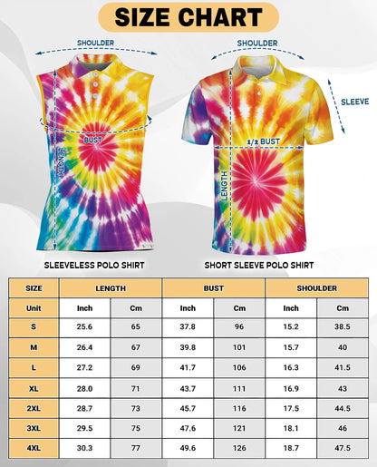 Tie Dye 3D Sleeveless Polo Shirt for Women | Netecom