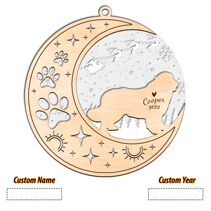Netecom Newfoundland Dog Memorial Suncatcher, Personalized Newfoundland Christmas Ornament with Date Name Bereavement Gifts for Loss of Pet, Dog Death Sympathy Gifts for Pet Loss Sun Catchers