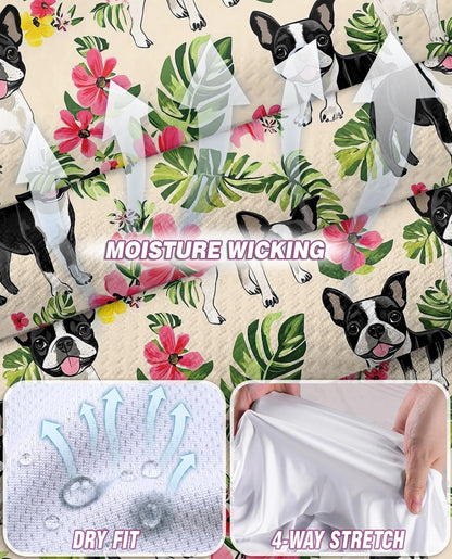 Boston Terrier Floral Sleeveless Polo Shirt for Women – Cute Dog Style | Netecom