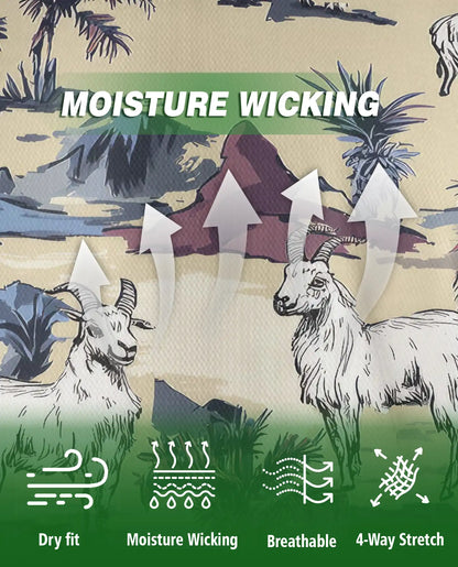 Goat Desert Tropical 3D Polo Shirt for Men – Rustic Farm Animal Style | Netecom