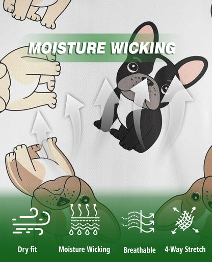 Cute French Bulldog Pattern 3D Polo Shirt for Men – Cartoon Dog Lover Style | Netecom