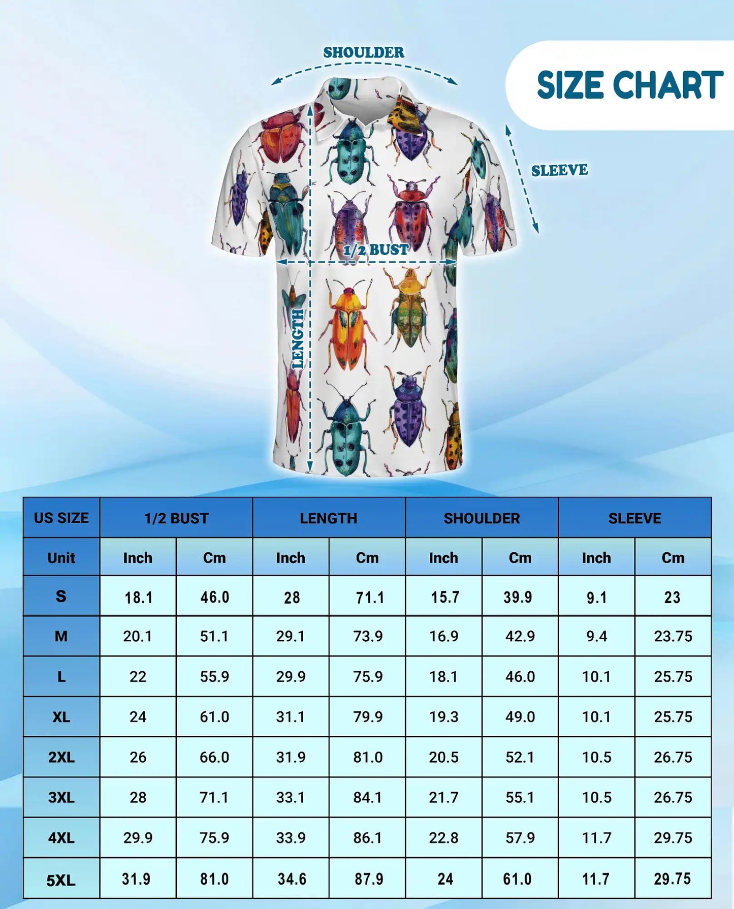 Colorful Beetle Polo Shirt for Men – Nature Insect Style | Netecom