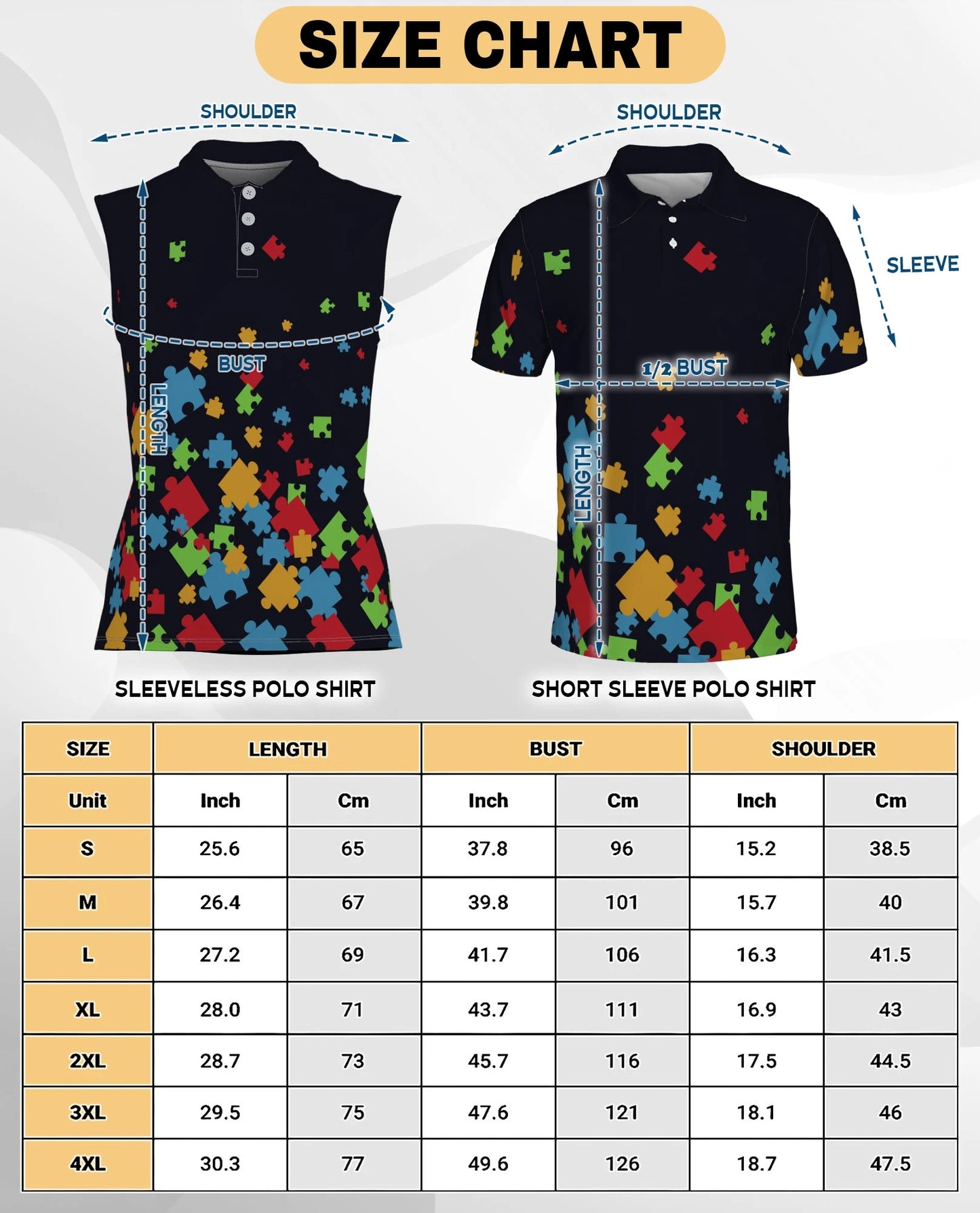 Colorful Autism Awareness Sleeveless Polo Shirt for Women – Support Style | Netecom