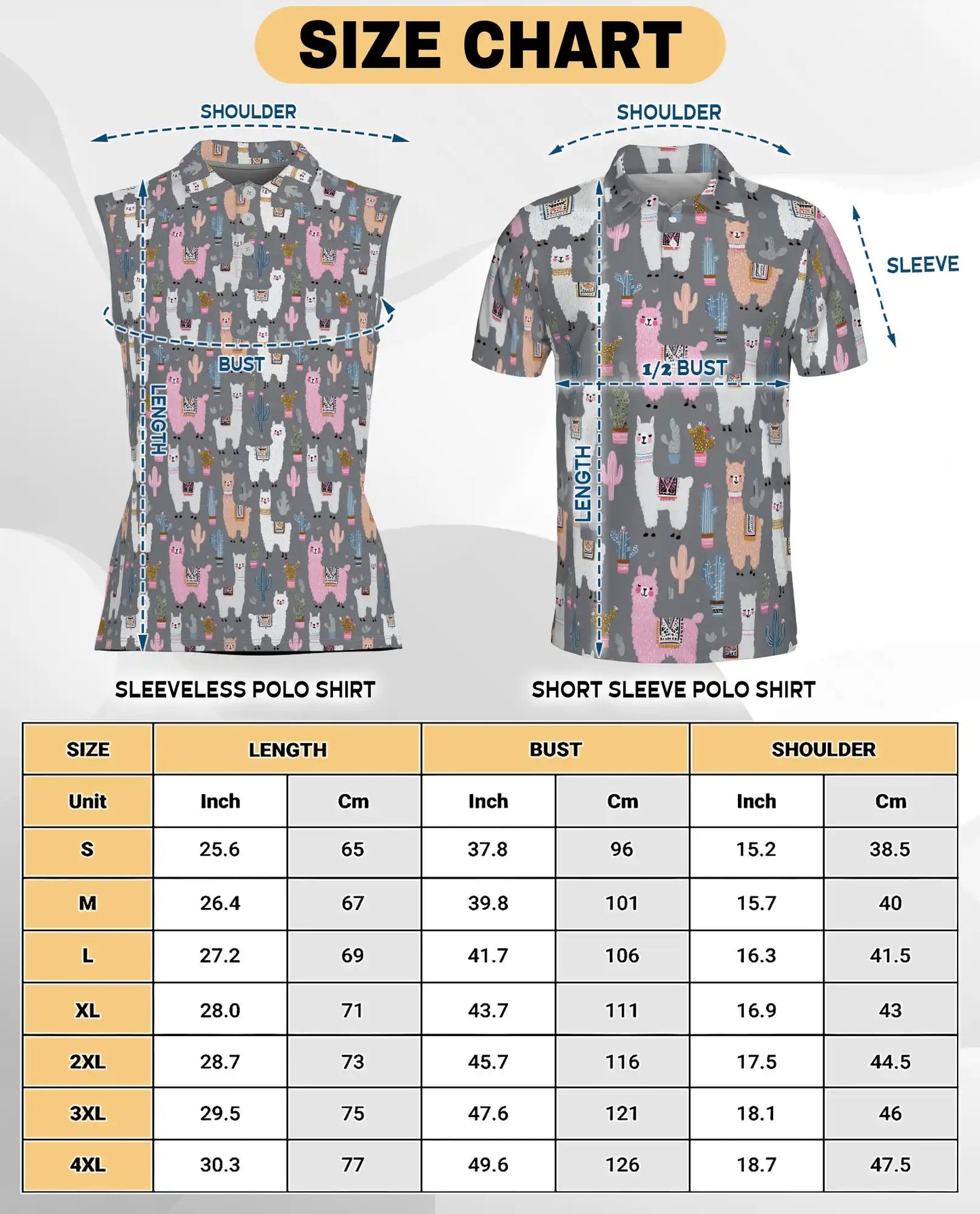 Llamas And Cacti Sleeveless Polo Shirt for Women – Desert Animal Style | Netecom