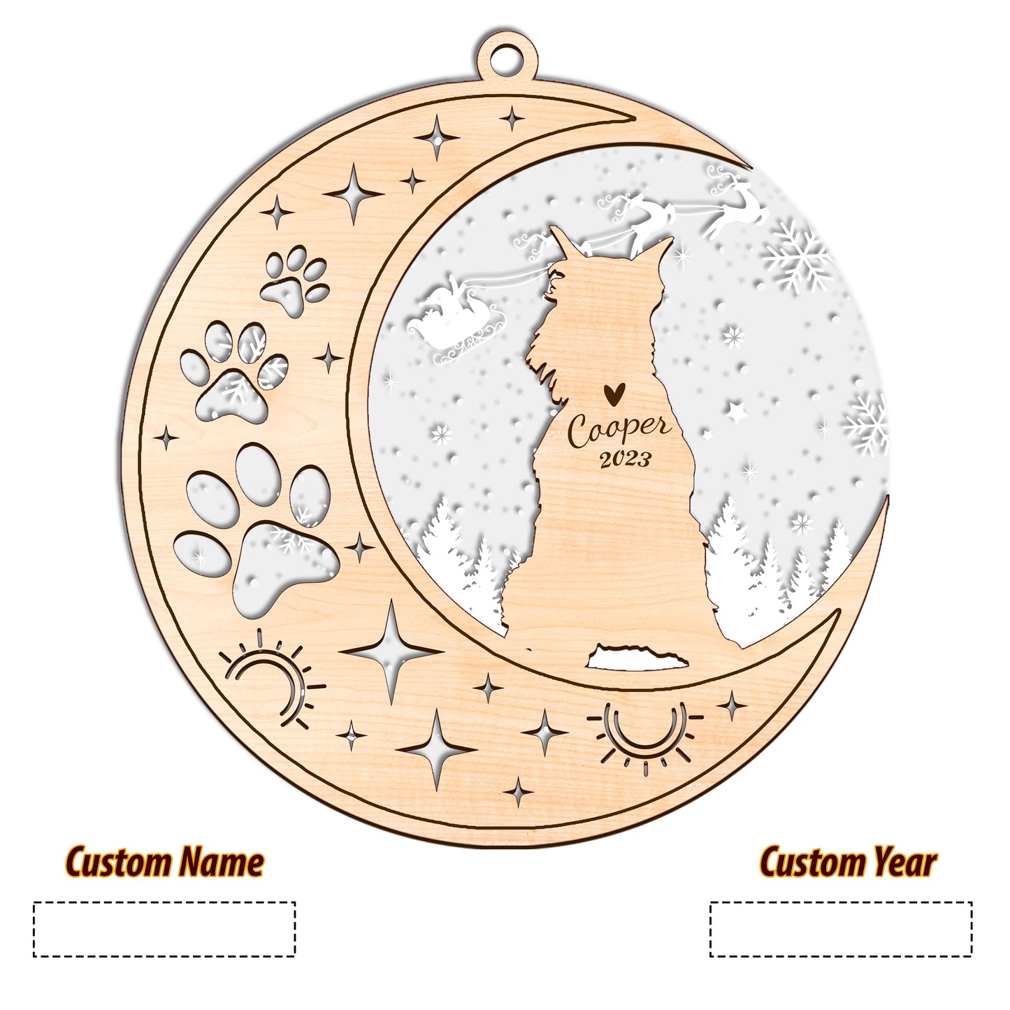 Netecom Schnauzer Dog Memorial Suncatcher, Personalized Schnauzer Christmas Ornament with Date Name, Bereavement Gifts for Loss of Pet, Dog Death Sympathy Gifts Pet Loss Sun Catchers, Dog Grief Gift