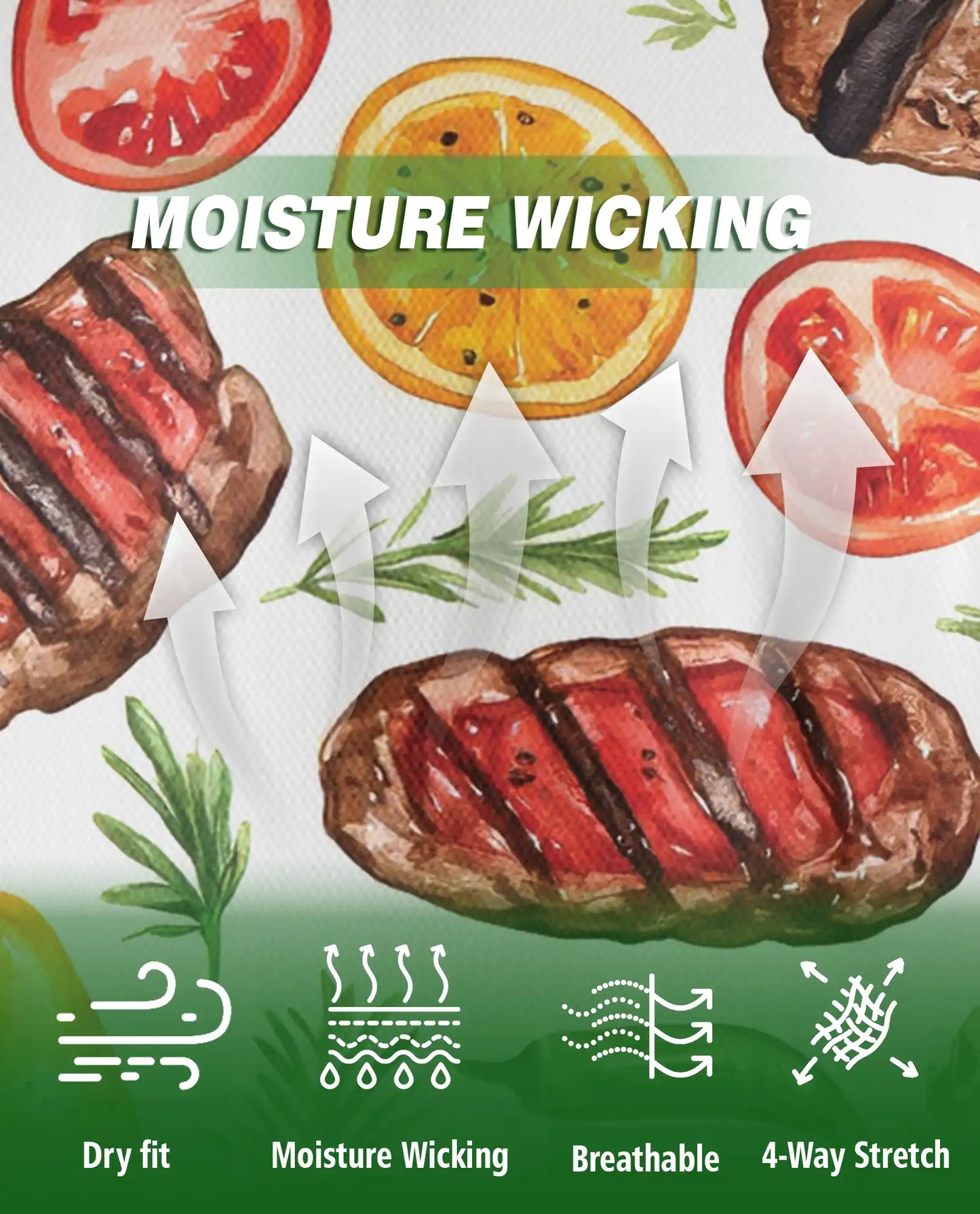 Grilled Steak Food 3D Polo Shirt for Men – BBQ Kitchen Lover Style | Netecom
