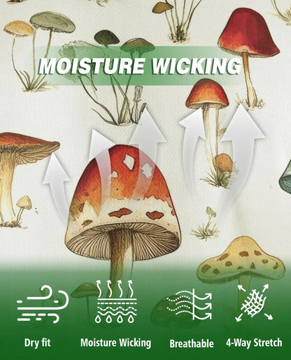 Mushroom Botanical Polo Shirt – Vintage Nature Print | Netecom