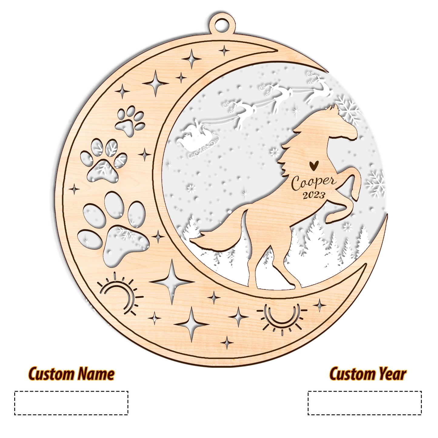 Netecom Horse Memorial Suncatcher, Personalized Horse Christmas Ornament with Date Name, Horse Death Sympathy Gifts Pet Loss Sun Catchers, Bereavement Gifts for Loss of Horse Grief Gift