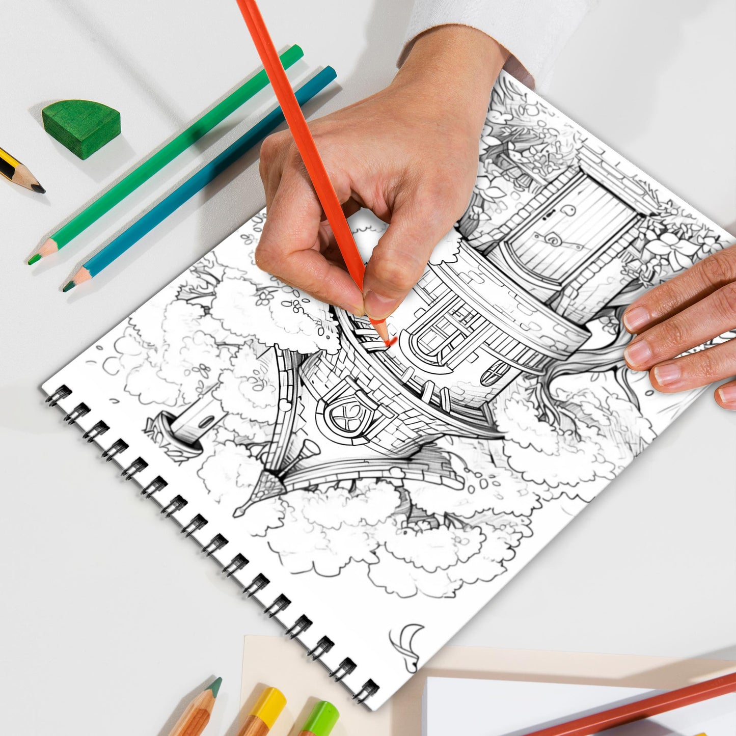 Whimsical House Spiral Bound Coloring Book, Imaginative Whimsical Houses for Creative Fun, Great for Fans of Unique Architecture and Playful Art