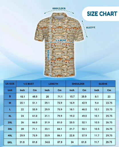 Trout Fishing Pattern Polo Shirt for Men – Outdoor Angler Style | Netecom