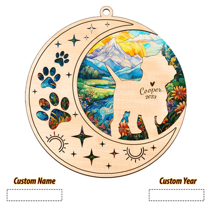 Netecom West Highland White Terrier Dog Memorial Suncatcher, Personalized Dog Christmas Ornament, Bereavement Gifts for Loss of Pet, Dog Death Sympathy Gift Pet Loss Sun Catchers, Dog Grief Gift