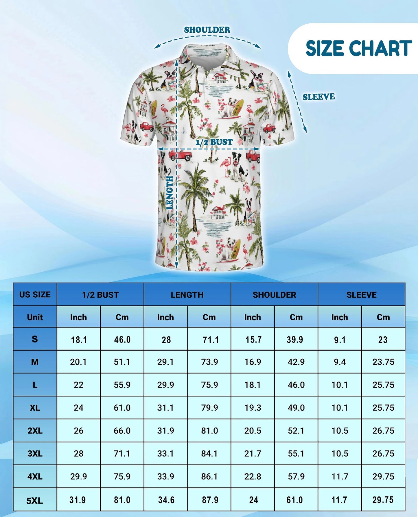Dog Surfing Beach Polo Shirt for Men – Tropical Palm Tree Style | Netecom