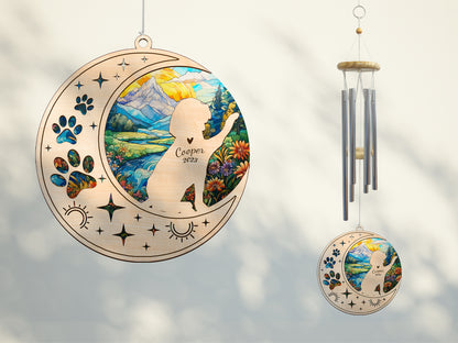 Netecom Beagle Dog Wind Chimes Memorial, Personalized Pet Memorial Windchime for Dog Suncatcher, Dog Loss Memorial Ornament, Loss of Pet Remembrance Gift, Sympathy Pet Wind Chimes Outdoor Garden