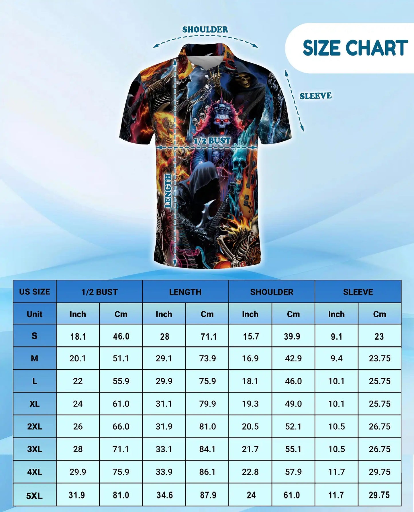 Gothic Skeleton Polo Shirt for Men – Dark Fantasy Casual | Netecom
