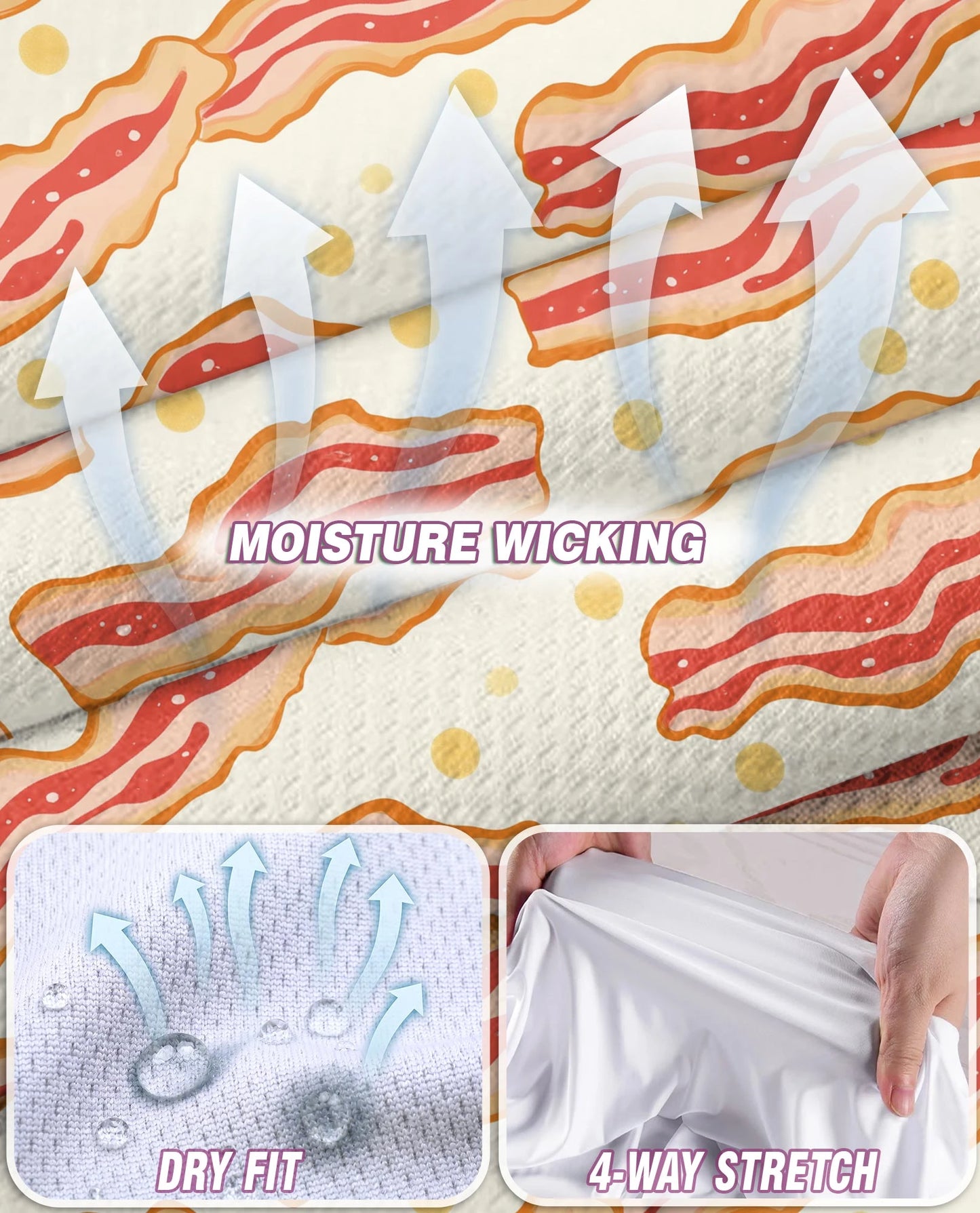Bacon Eggs Pattern Sleeveless Polo Shirt for Women | Netecom
