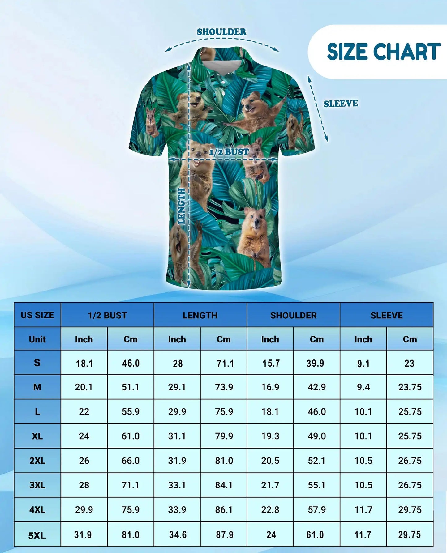Quokka Tropical Jungle Polo Shirt for Men – Summer 3D Animal Print | Netecom
