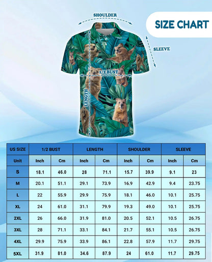 Quokka Tropical Jungle Polo Shirt for Men – Summer 3D Animal Print | Netecom