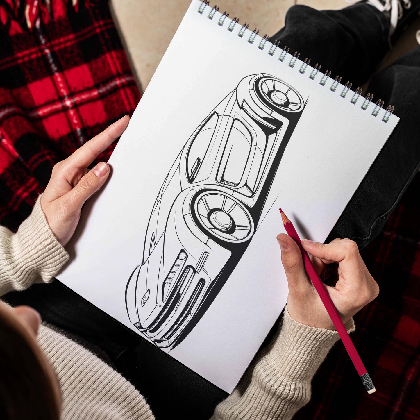 Supercars Spiral Bound Coloring Book, Unleash Your Creativity with 30 Thrilling Coloring Pages of Supercars