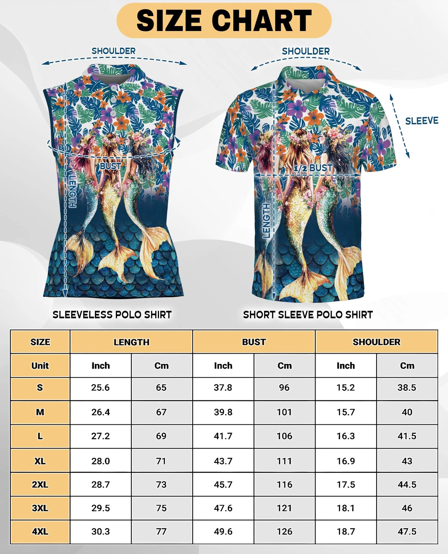 Three Mermaids Sleeveless Polo Shirt for Women | Netecom