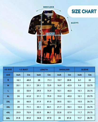 Cowboy American Flag Polo Shirt | Netecom