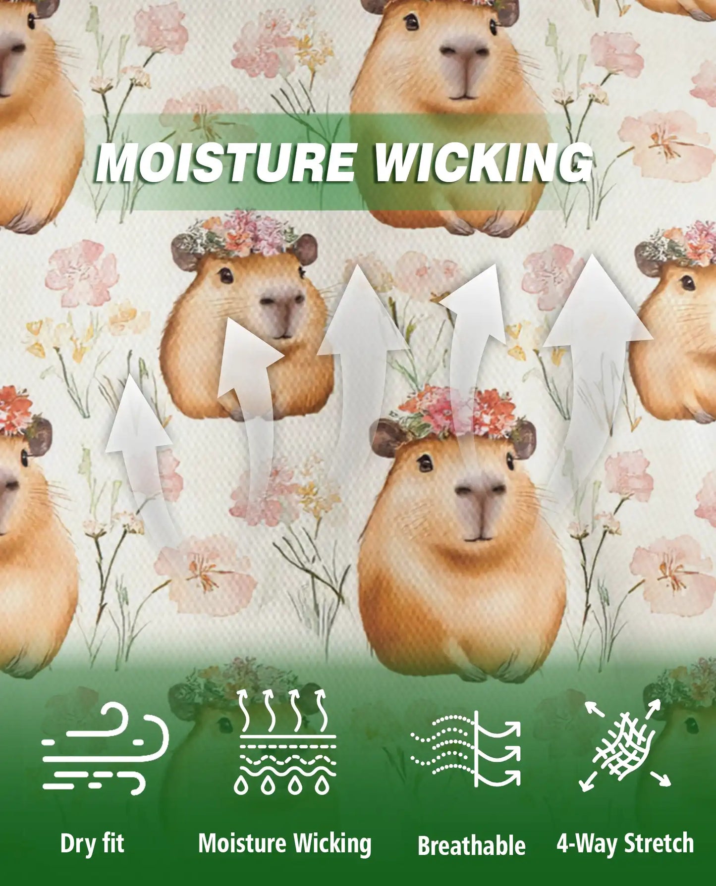 Cute Capybara Floral Polo Shirt – Funny Animal Pattern | Netecom