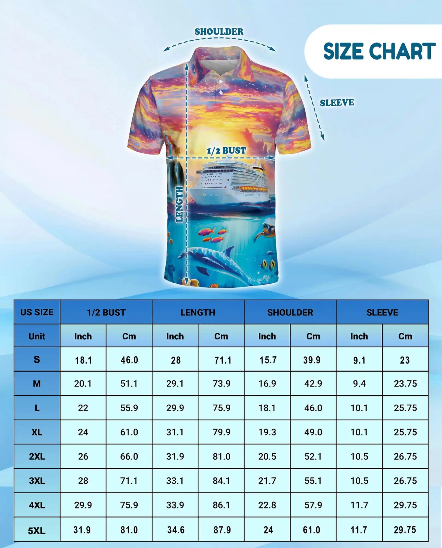 Tropical Cruise Ship Polo Shirt, Ocean Sunset Vacation Style | Netecom